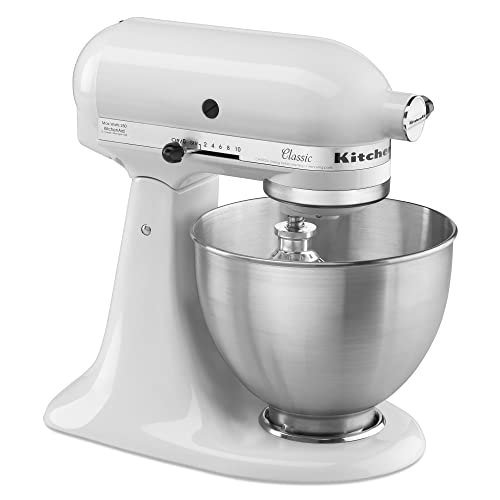 KitchenAid Classic Series Stand Mixer 4.5 Q and Fresh Prep Slicer/Shredder Attachment, White - image 4