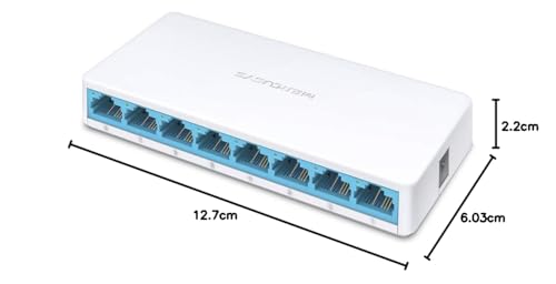 Mercusys MS108 8-Port 10/100Mbps Desktop Switch | RJ45 Ports | auto MDI/MDIX Supported | Plug and Play | Sleek,Ultra-Compact Design | Expand Ethernet Network 8 31GfRmy sIL