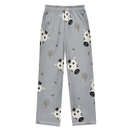 Zebra Cartoon Boys Pants Boys Athletic Pants Long Pant for Boywith Pockets Wide-Leg Size 6-14Y2