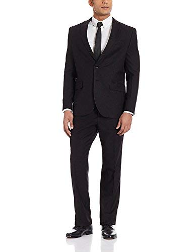 Men Regular Fit Two Piece Suit (Black)-44-image-22