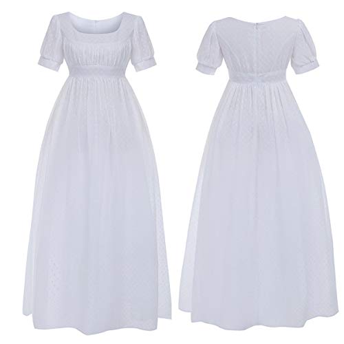 Miaocos Peggy Child Costume Family Matching Outfits Mommy Kid Hamilton One-Piece Victorian Vintage Cosplay 1Pc White Dress #TOP3