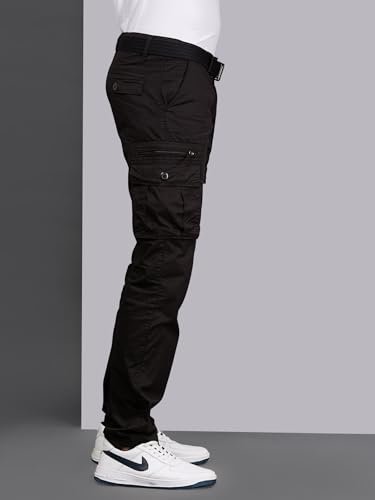 Image of BEEVEE Mens Fixed Waist Cargo Pant with Belt.