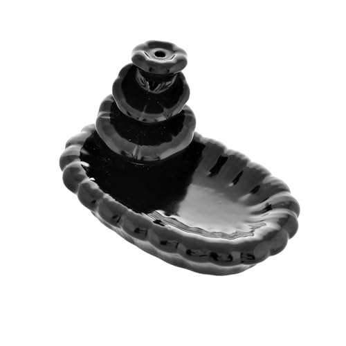 Image of Ceramic Backflow Smoke Fountain Incense Holder for Home Decor Gifts with 20 Smoke Cones by Craftam