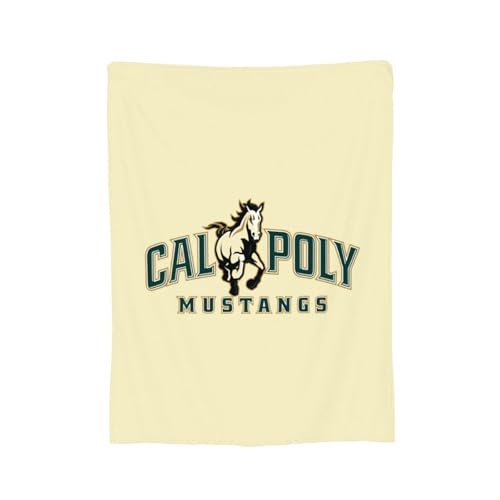 Cal Poly Mustangs Fleece Blanket Very Soft Microfiber Flannel Blanket for Couch Warm and Cozy
