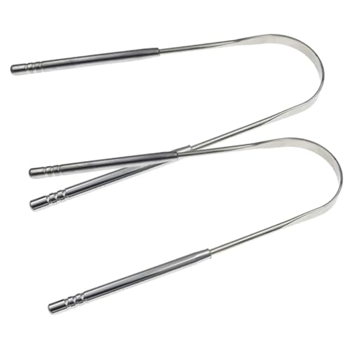 PartyKindom Tongue Scraper for Adults 2 Pack Stainless Steel Tongue Scrapers Boys and Girls Oral Care Tools