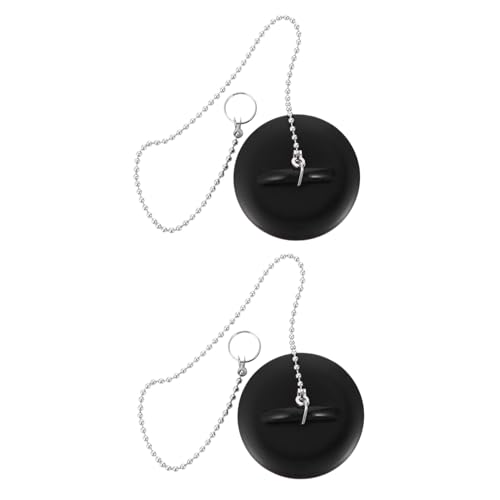IWOWHERO 2Pcs Sealed Water Stoppers Wear Resistant Bathtub Drain Plugs Leak Covers for Kitchen and Bathroom Odorless and Non Corrosive Design Black Color