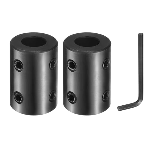 QUARKZMAN 2pcs Accouplements par Serrage, Coupleur d'Arbre 1/2" ID x 1-1/2" OD x 1" Longueur, Couplages de Faisceaux Acier Carbone avec Clé Hexagonal et 4 Vis Pour Moteur Roue Imprimante 3D