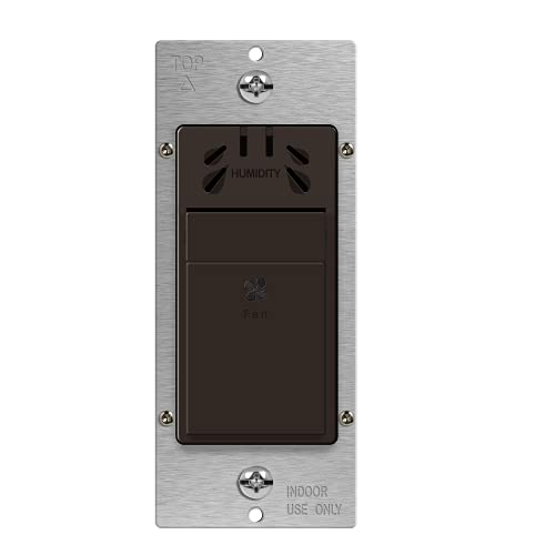TOPGREENER Humidity Sensor Switch, New Model, Air Moisture Detection for Ventilation Fan, Bathroom Fan Automated Control, Adjustable Timing, Neutral Wire Required, UL Listed, TDHS5-BR, Brown