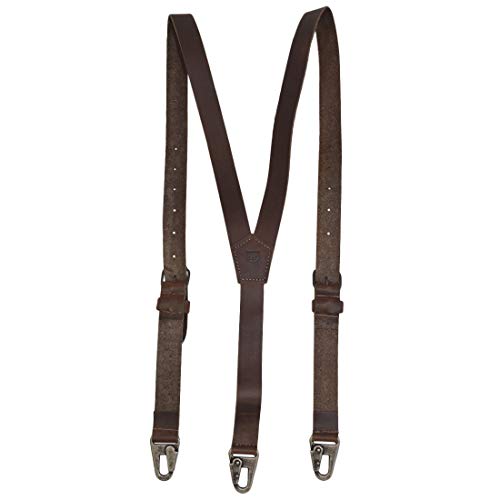 Hide & Drink, Leather Y Suspenders, Wedding & Party Essentials, Easy Fit With 8 Adjustable Holes (Large 5 ft 10 in. to 6 ft 4 in.), Handmade Includes 101 Year Warranty :: Bourbon Brown