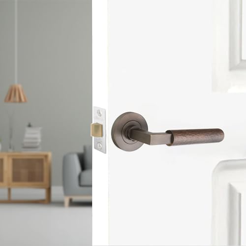 Poignée de porte à levier martelée Infinity Decor mat antique pour intérieur et extérieur - 3