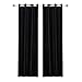 Produktbild SONGMICS Gardine Vorhänge 2 Stück Verdunklungsvorhang Verdunklungsgardinen mit Ösen schwarz 145 x 245 cm LRB245H-2