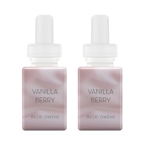 Pura & Becki Owens Home Scent Refill - Smart Home Air Diffuser - Up to 120-Hours of Luxury Fragrance per Refill - Home Essential - Clean & Safe Diffuser Fragrance - 2 Pack, Vanilla Berry