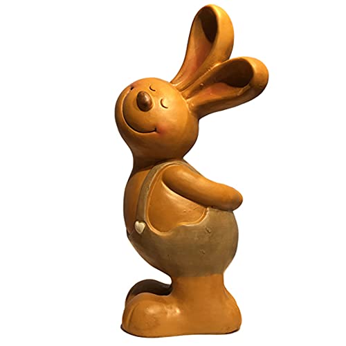 Ornements de statues de lapin en résine pour cour et patio extérieur