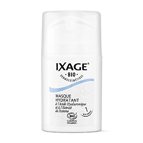 Masque Visage Hydratant Tonifiant BIO Acide Hyaluronique Végétal Breveté - Amande douce, Aloé Vera, Beurre de Cacao BIO - Naturel et BIO - Fabriqué en France - Hydrate, apaise et tonifie - 50ML Cover