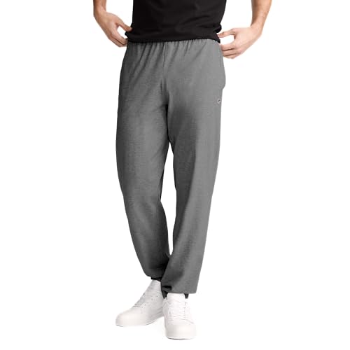 Image of Champion Men's Cinched-Bottom Lounge Pants, Standard Fit, Lightweight 100% Cotton, Available in Regular and Big & Tall