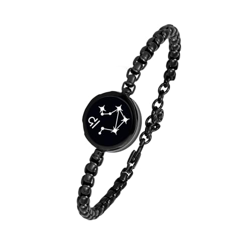 INOWL Long Distance Touch Bracelets, Couple Bracelets, Remote Intelligent Matching Couple Bracelets,Bracelets Jewelry, Libra constellations, Black