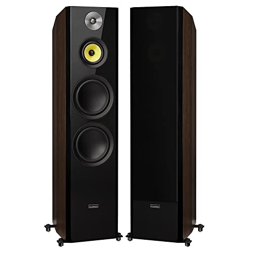 Image of Fluance Signature HiFi 3-Way Floorstanding Tower Speakers with Dual 8" Woofers for 2-Channel Stereo Listening or Home Theater System - Natural Walnut/Pair (HFFW)