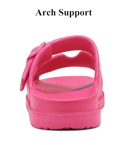Image of Haifago Women's Flat Sandals with Arch Support, Summer Beach Slip on Slides Comfort Lightweight H-Strap Sandal Adjustable Buckle
