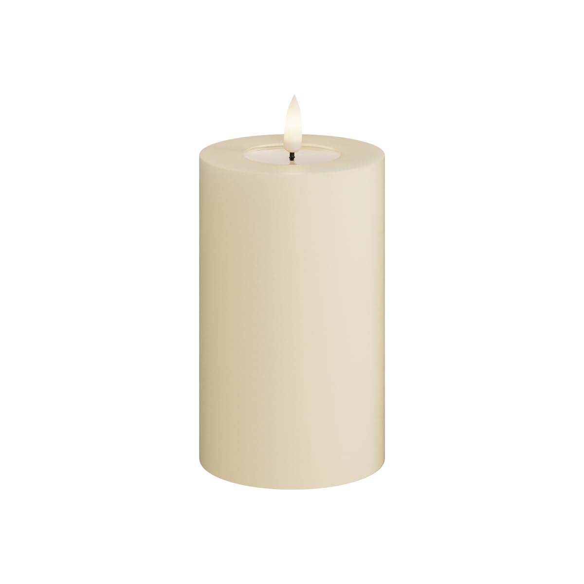 Deluxe Homeart Indoor Flameless LED Candle - Cream - with Real Flame™️ Technology - Battery Powered Candle (7.5 x 12.5 cm) — image 1