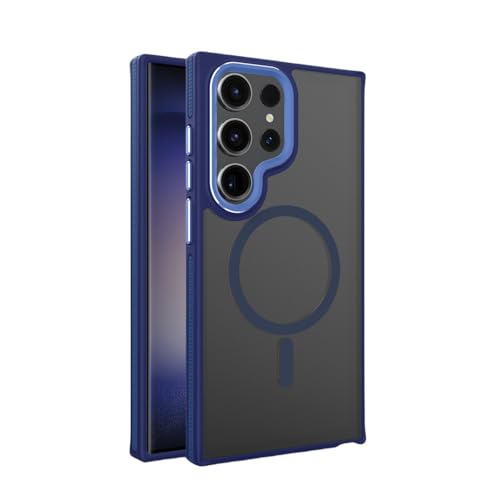 Coque antichoc pour Samsung S24 avec anneau magnétique intégré bleu