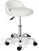 Adjustable Hydraulic Rolling Swivel Salon Stool Chair Tattoo Massage Facial Spa Stool Chair with Back Rest (PU Leather Cushion) (1PCS)
