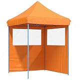Yisssmeng Faltpavillon 200 x 200 cm Orange, klappbarer Gartenpavillon mit pulverbeschichtetem Stahlrahmen, wetterfester Faltpavillon für Gartenmarkt und Camping