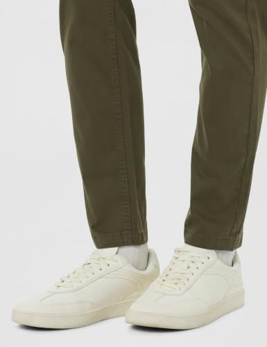 Image of Spykar Men Olive Green Cotton Slim Fit Ankle Length Mid Rise Trousers