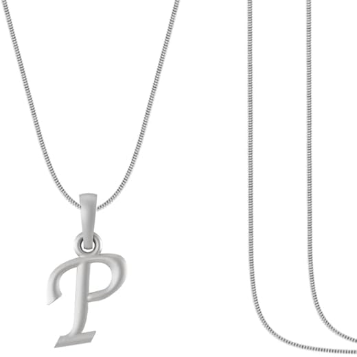 Letter P Necklace Sterling Silver Kids 12 Inches