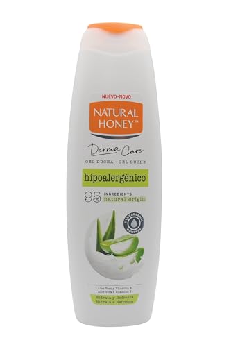 Natural Honey, Gel de Ducha Hipoalergénico con Aloe Vera, Vitamina E y Hydradermal Complex, Hidratante y Calmante para una Piel Suave y Revitalizada, Fragancia Fresca, Línea Derma Care, 650 ml
