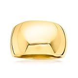 Ross-Simons Italian 18kt Gold Over Sterling Dome Ring. Size 6
