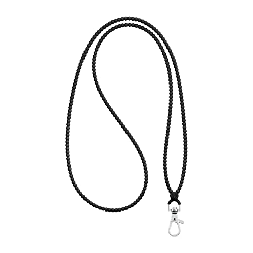 Ryan & Rose Cutie Lanyard - Silicone Lanyard for school work badges keys and more (Adult Black)