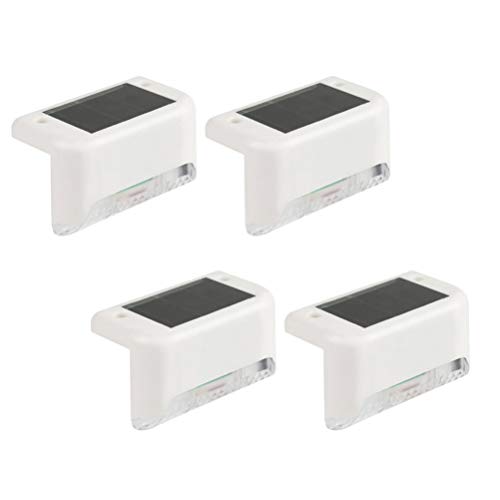 Uonlytech 4Pcs Luz Solar Deck Luz Solar Cerca Luz Solar Passo Stair Luz Solar À Prova D' Água para