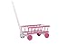 Holz Handwagen mit Deichsel Gitter Bollerwagen Spielzeug-Wagen Leiterwagen Buche, Weiß - Rosa