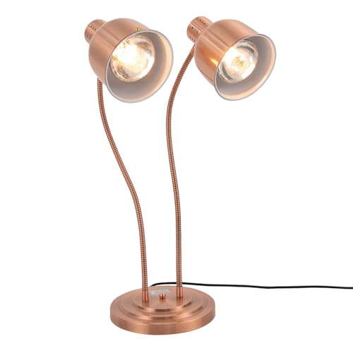 Lampe chauffante pour aliments à double tête en acier inoxydable pour buffet et restaurant