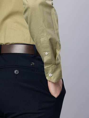Image of Majestic Man Men's Solid Cotton Blend Wrinkle-Resistant Slim Fit Easy-Iron Formal & Office Wear
