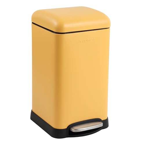 Image of happimess Betty Retro Mini 3.2 Gal Step Trash Can, Daffodil Yellow