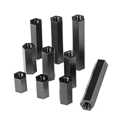 Entretoise hexagonale femelle M3x35mm en nylon noir pour carte électronique, lot de 100