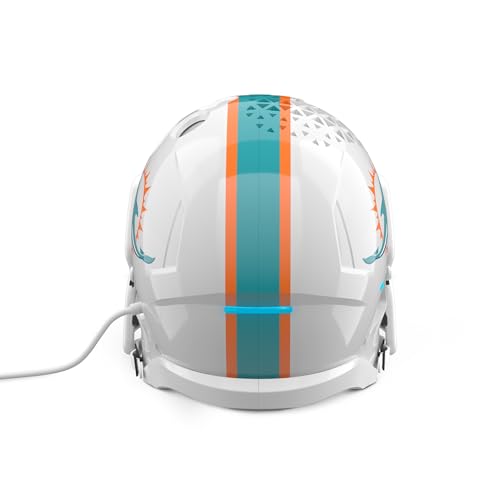 Image of NFL Echo Dot Bundle: Includes Echo Dot | Glacier White and Limited-Edition NFL Helmet Stand | Miami Dolphins