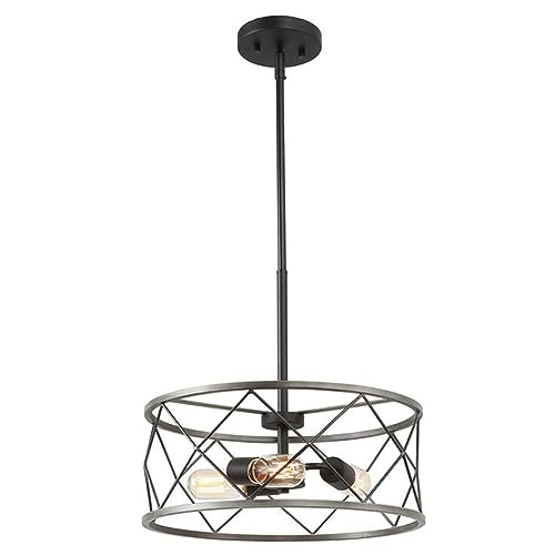 Suspension 3 lumières rétro pour sublimer un éclairage de cuisine sombre style ferme