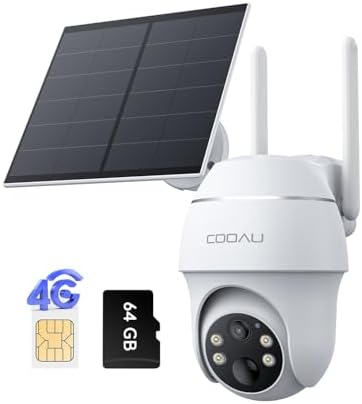 COOAU 4G LTE Outdoor Surveillance Camera with Sim, 2K 3MP QHD 4G ...