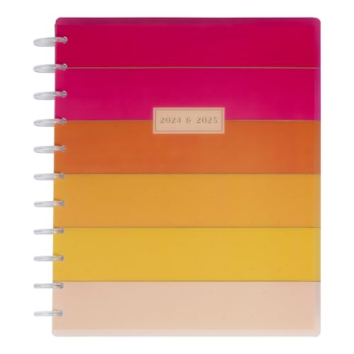 Image of Happy Planner Disc-Bound 12-Month Academic Planner, July 2024–June 2025 Daily and Monthly Planner, Big Size, Horizontal Layout, Bright Side, 72 Pages, 2 Sticker Sheets, 8 1/2" x 11"