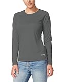 BALEAF Women's Long Sleeve Shirts UPF 50+ Sun Protection SPF Quick Dry Lightweight T-Shirt Outdoor Hiking Runing Fishing Charcoal Gray Size S