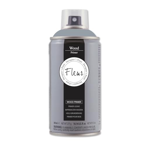 FLEUR DESIGNER'S PAINT | Fondo Acrilico, Adatto per Superfici Porose e Assorbenti, Fleur Primer Spray P01, Legno, Colore Bianco, Formato 300 ml