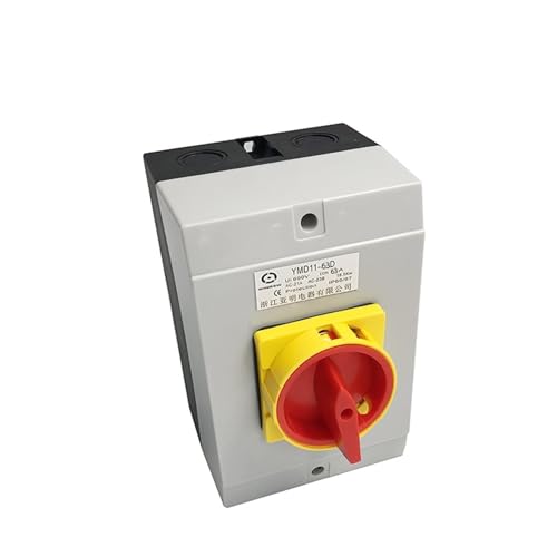 Interruptor de aislamiento 3P YMD11-63A con caja estanca IP65 y contactos de plata