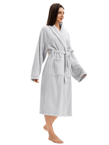 Image of Soft Robe For Women，Warm Plush Bath Robes Female，Spa Towel After Shower Lightweight Long Bathrobe