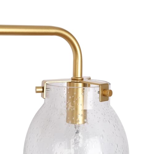 Image of KSANA Gold Bathroom Vanity Light Fixtures 4-Light Wall Sconce Seeded Glass Wall Lights Over Mirror