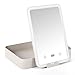 Dresspic Miroir De Maquillage De Stockage,Miroir De Beauté Lumineux De Variateur De Variation,Compte à Rebours De TempéRature D'Affichage,avec BoîTier De Maquillage De Stockage,Charge USB Portable De