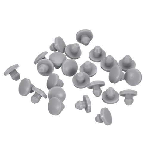Image of uxcell 28Pcs Silicone Plugs, Rubber Round Snap in Locking Hole Plugs for 3.5mm Hole, Hole Stoppers Waterproof Hole Plug for Metal Tube, Furniture End Caps Inserts, Grey