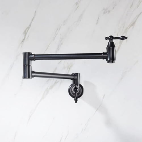 Robinet pliant mural eau froide en chrome pour cuisine et remplissage de pot