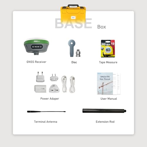 Image of SMA26 Pro GNSS Base Receiver RTK Surveying System, Connect with UAV /Drones, Set Up as CORS Network Base Station, 32GB,10000mAh, 4G /BT /WiFi, IP67 Waterproof, Ideal for Land,Construction,Forestry Survey
